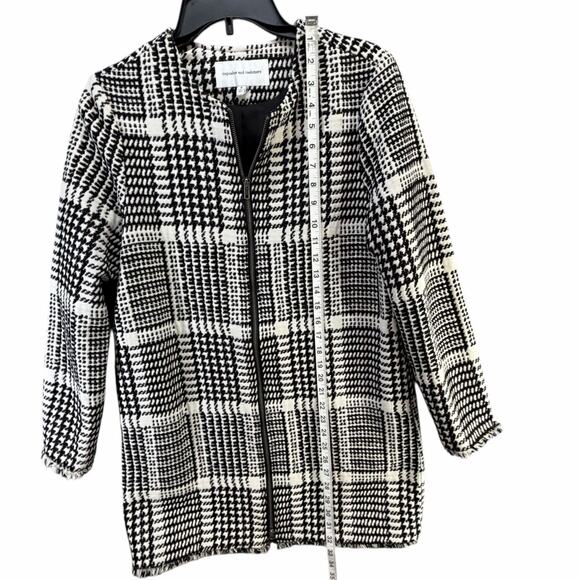 Cupcakes And Cashmere Fernando Jacket Small Black White Houndstooth Preppy - Picture 8 of 15